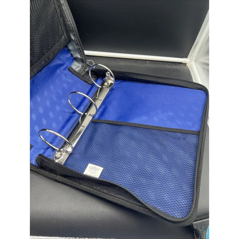 Case-It Blue Zipper Binder 3-Inch Capacity with 5-Tab Expanding File